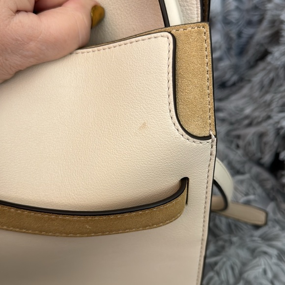 Tori Burch Lee Radziwill Double Medium Bag in gorgeous cream-colored leather!! - Picture 9 of 11